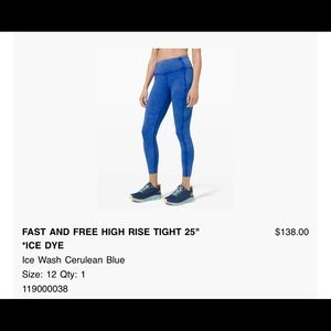 FAST AND FREE HIGH RISE TIGHT 25" *ICE DYE